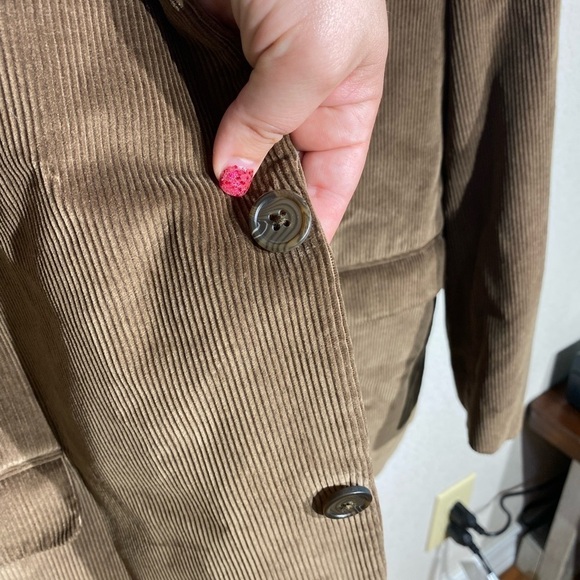 SADDLEBRED brown corduroy textured 2 button blazer jacket classic work career - Picture 3 of 8